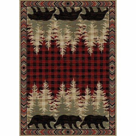 MAYBERRY RUG 2 x 4 ft. American Destination Blowing Rock Area Rug, Red AD8790 2X4